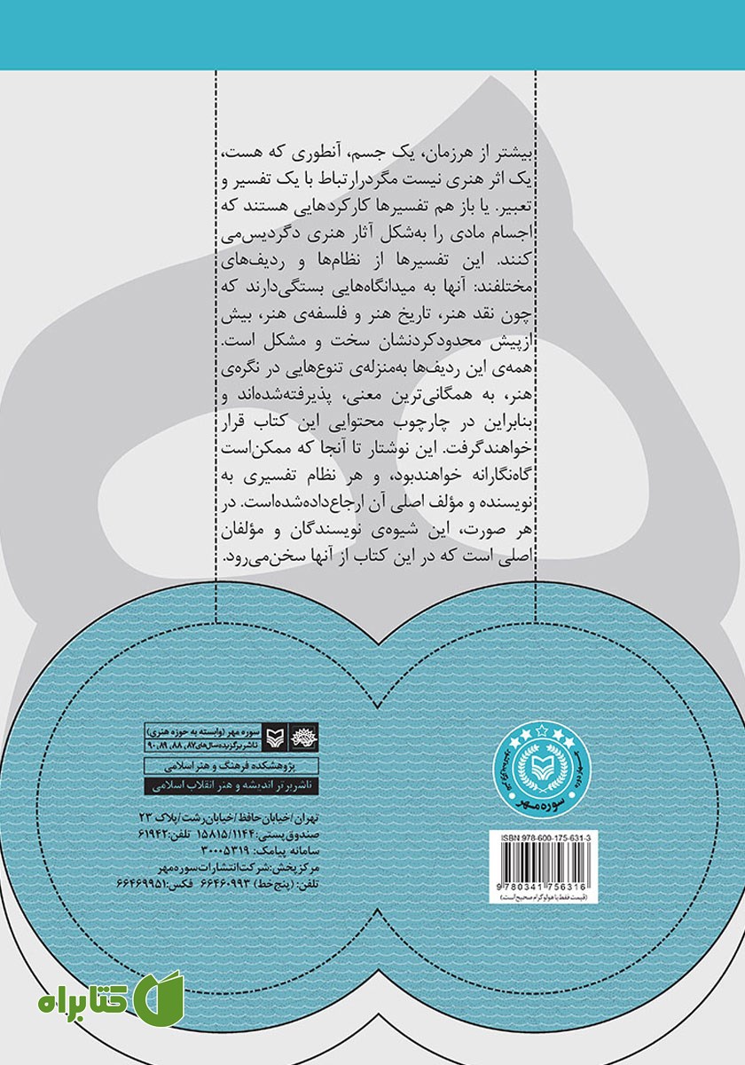 پشت جلد کتاب نگره‌های هنر