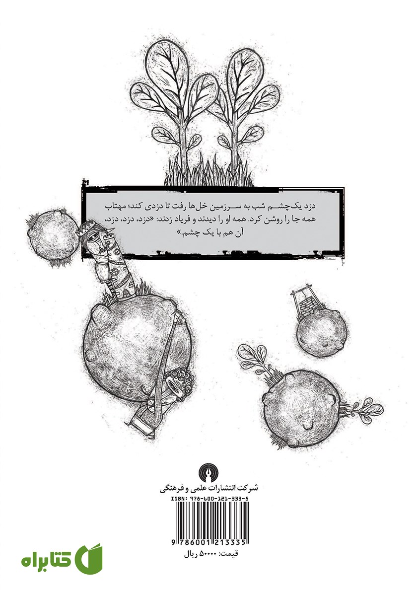 پشت جلد کتاب سرزمین دزدهای یک چشم