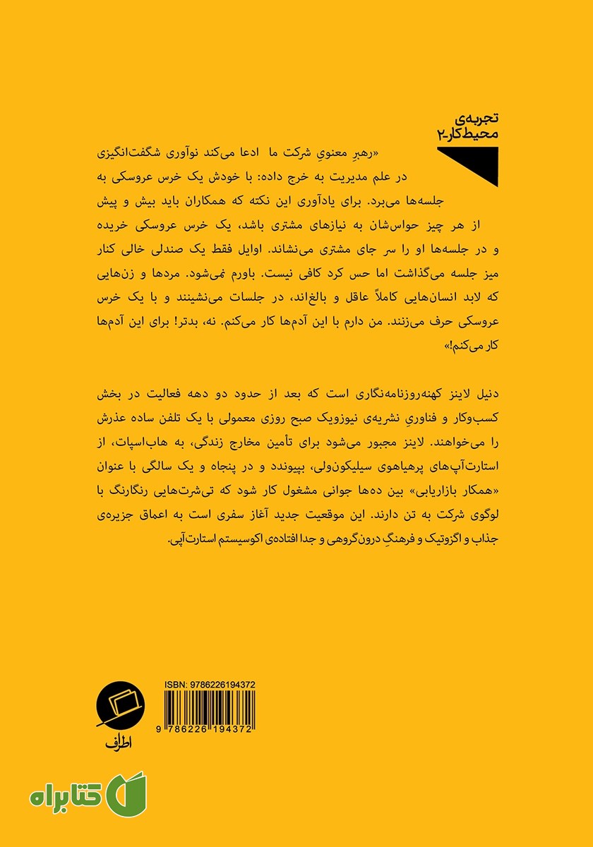 پشت جلد کتاب مصائب من در حباب استارت آپ