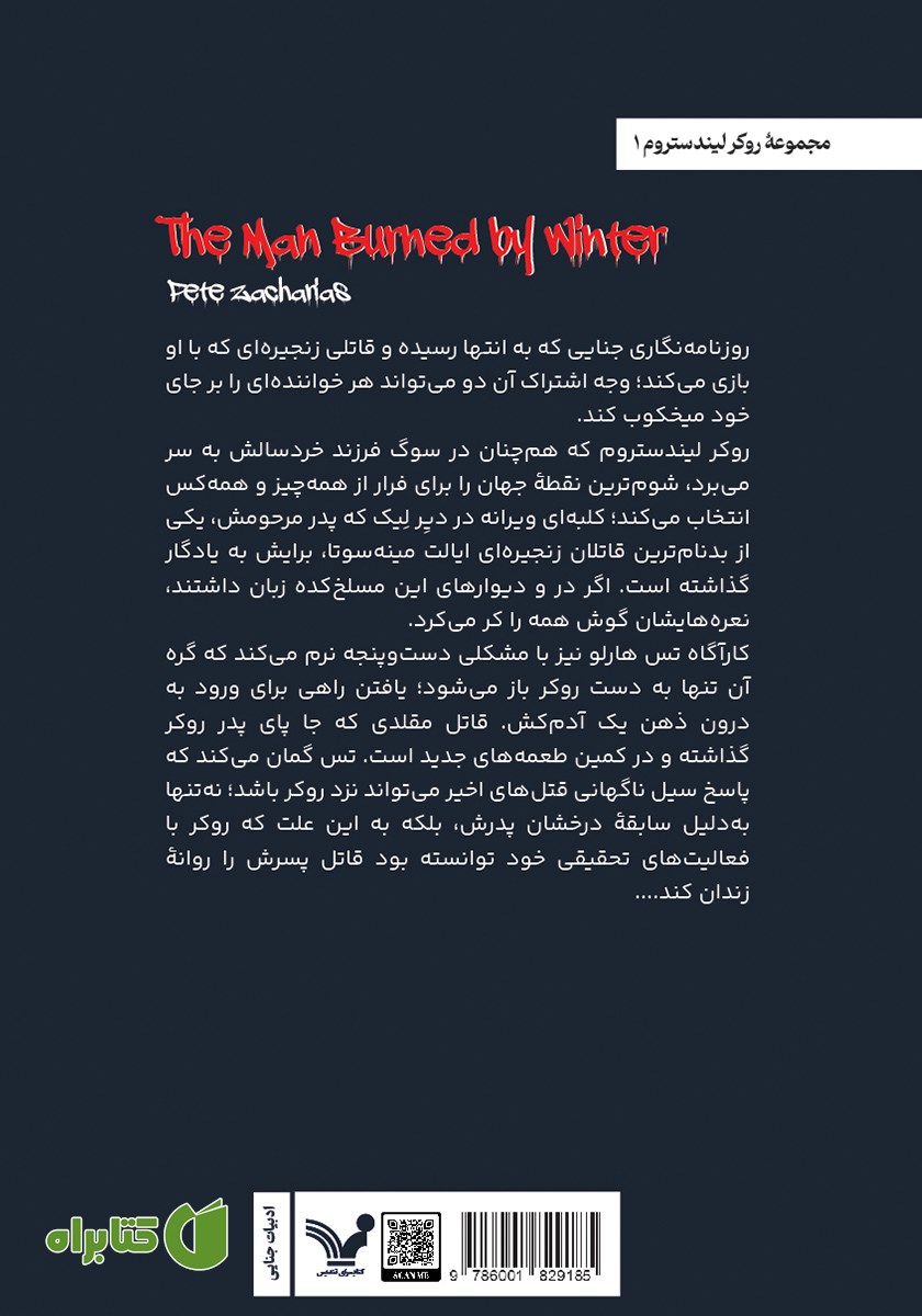 پشت جلد کتاب مردی سوخته در زمستان