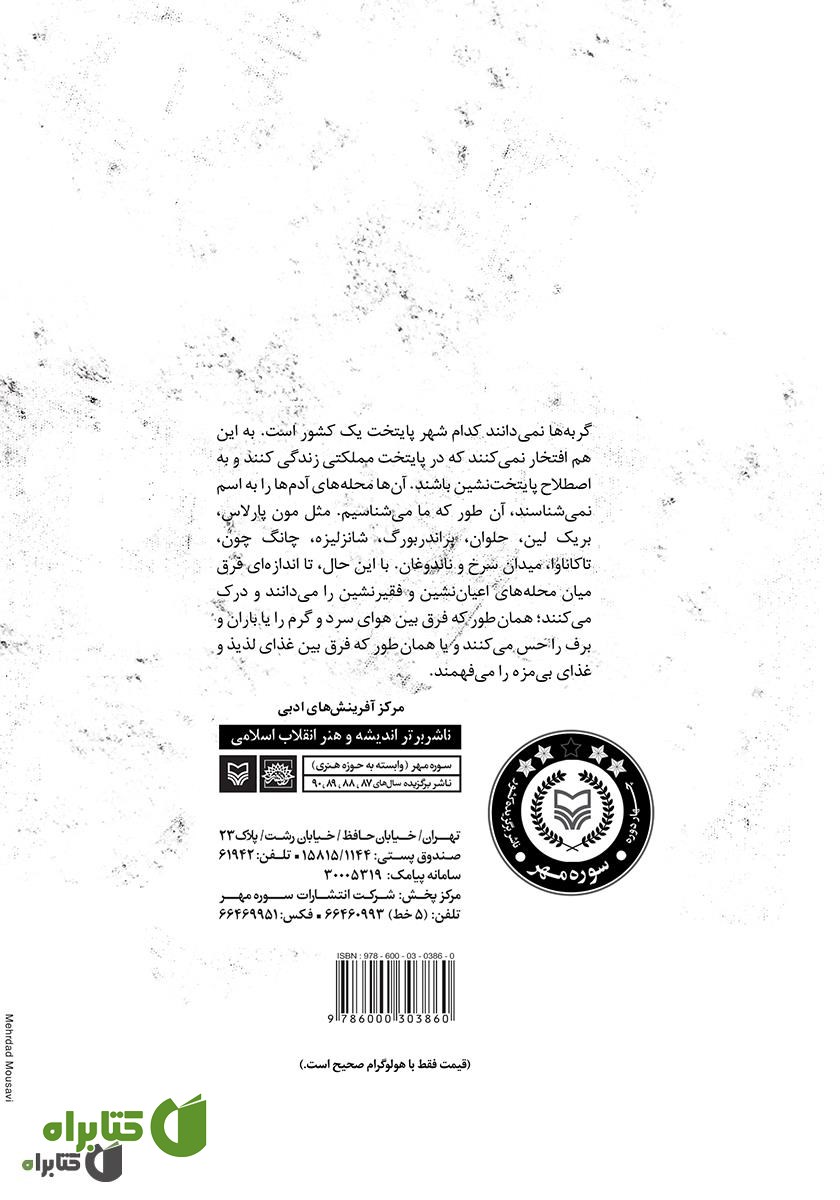 پشت جلد کتاب گربه پایتخت