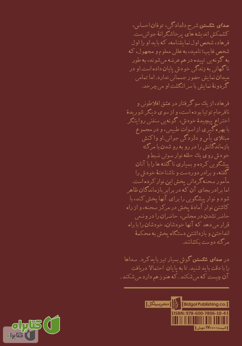 پشت جلد کتاب صدای شکستن