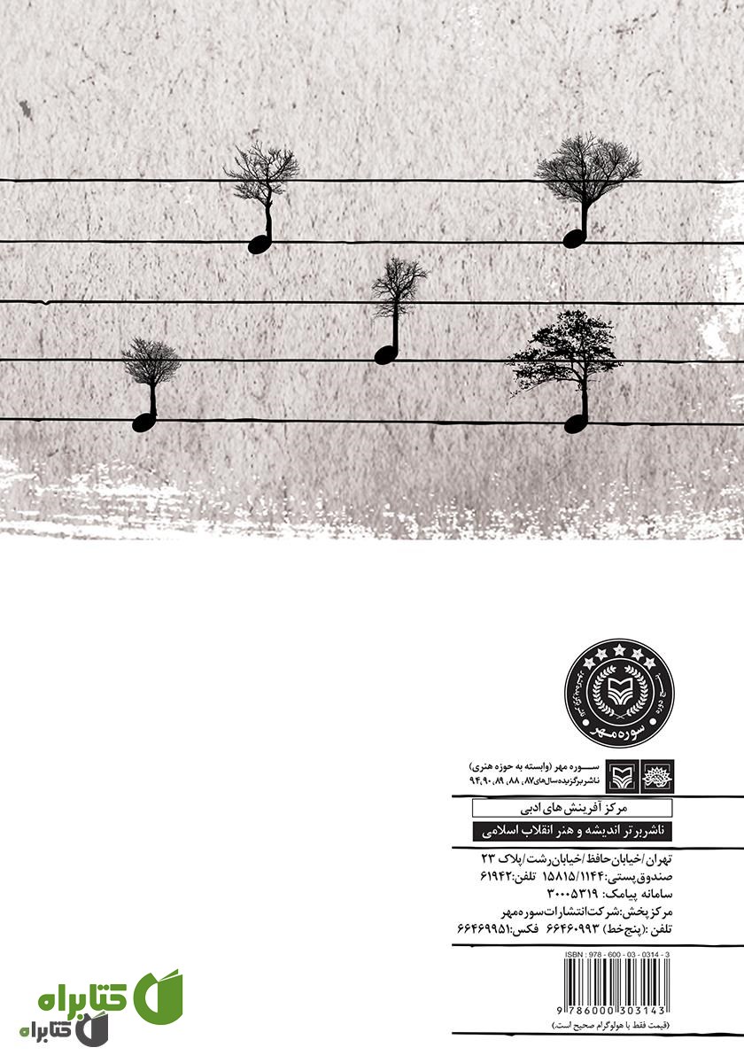 پشت جلد کتاب صدای درخت‌ها (مجموعه شعر)