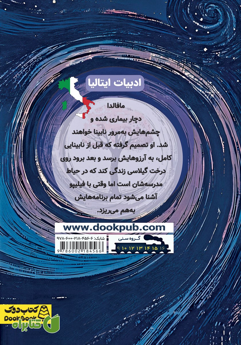 پشت جلد کتاب فاصله من تا درخت گیلاس