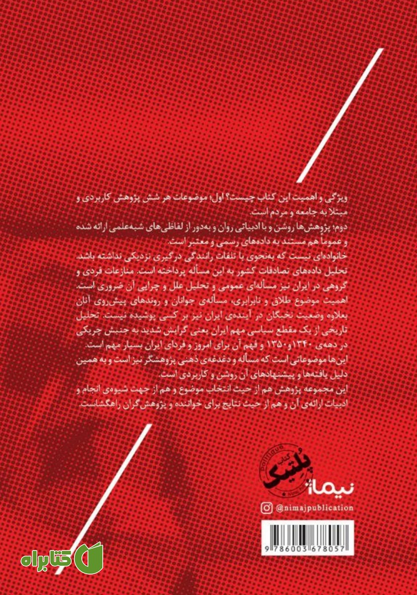 پشت جلد کتاب شش مقاله سیاسی و اجتماعی