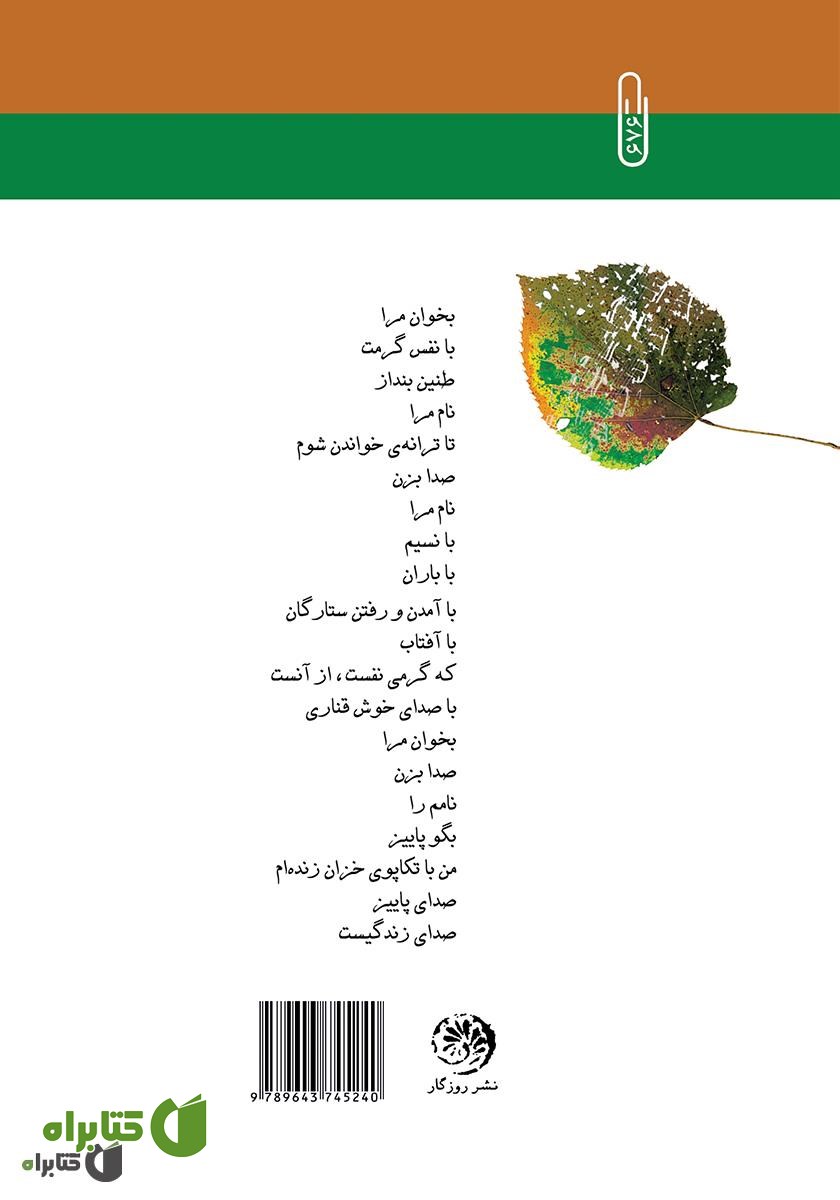 پشت جلد کتاب با نام پاییز آمده‌ام تا فریاد زنم خزان بودنم را