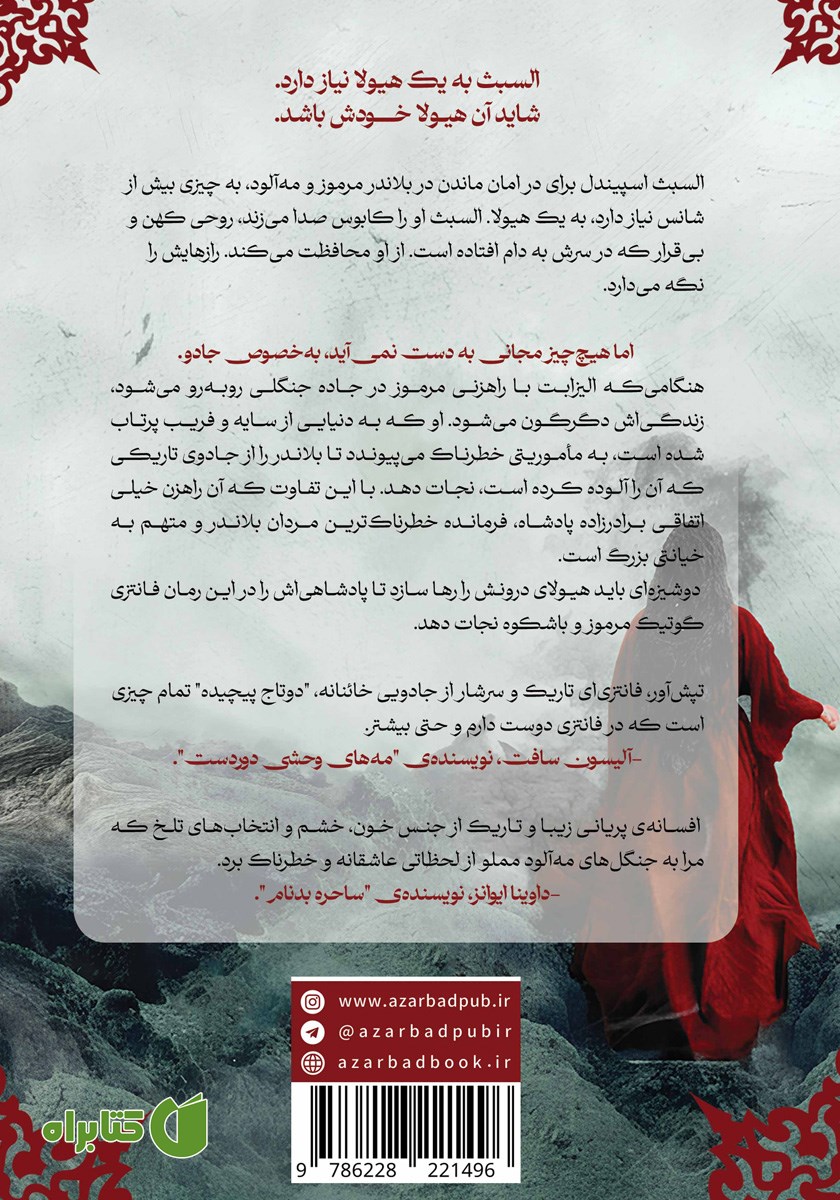 پشت جلد کتاب دو تاج پیچیده