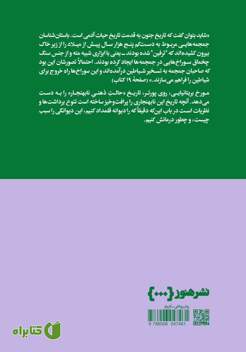 پشت جلد کتاب تاریخ جنون