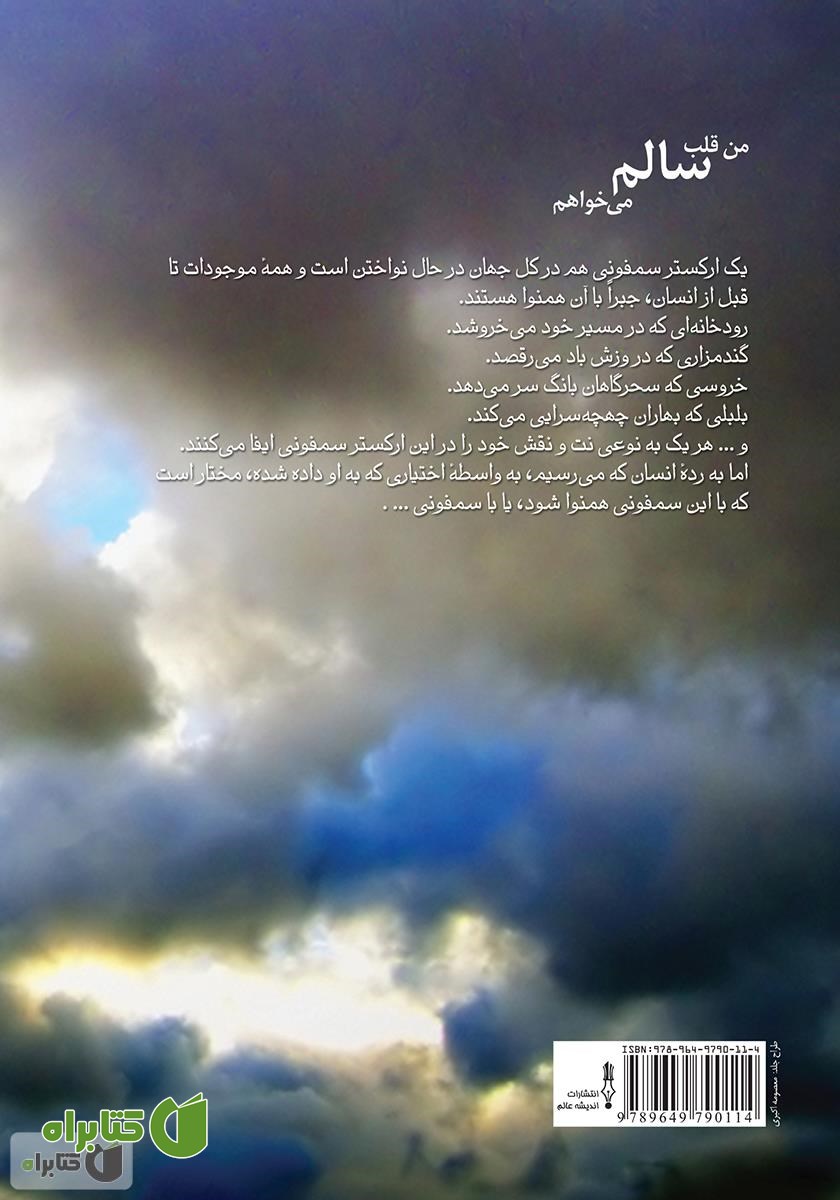 پشت جلد کتاب من قلب سالم می‌خواهم