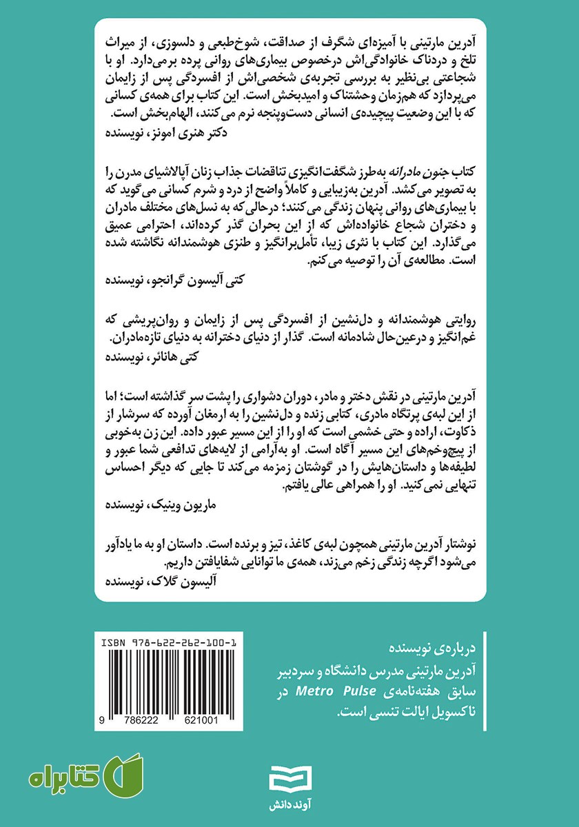 پشت جلد کتاب جنون مادرانه