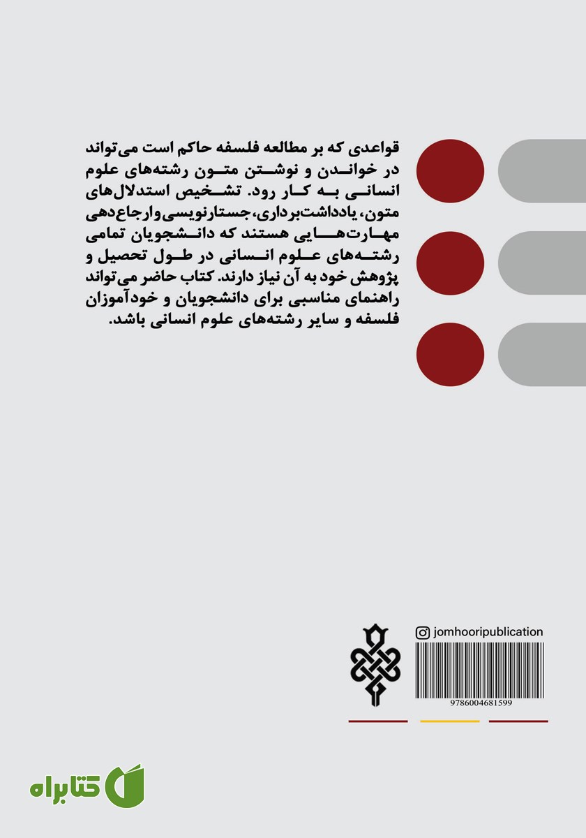 پشت جلد کتاب فلسفیدن: راهنمای عملی برای دانشجویان