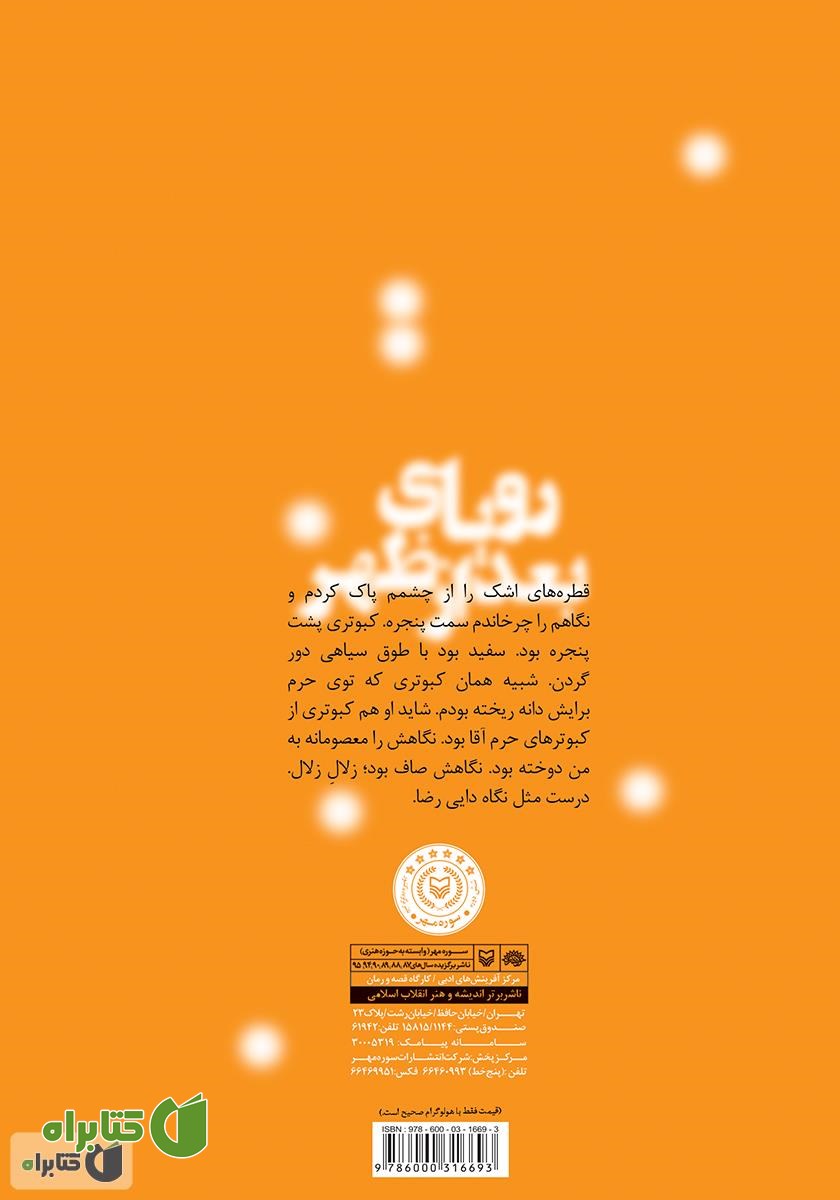 پشت جلد کتاب رویای بعد از ظهر