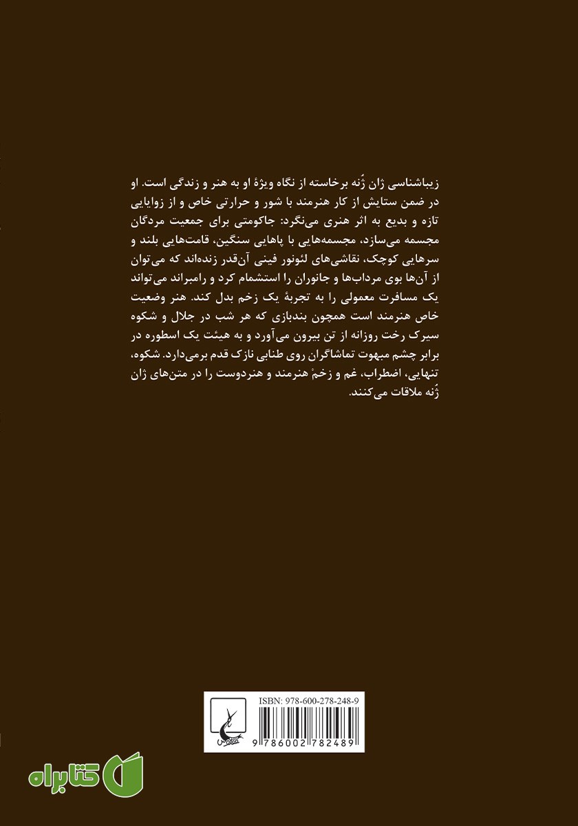 پشت جلد کتاب مقالاتی درباره زیباشناسی هنر