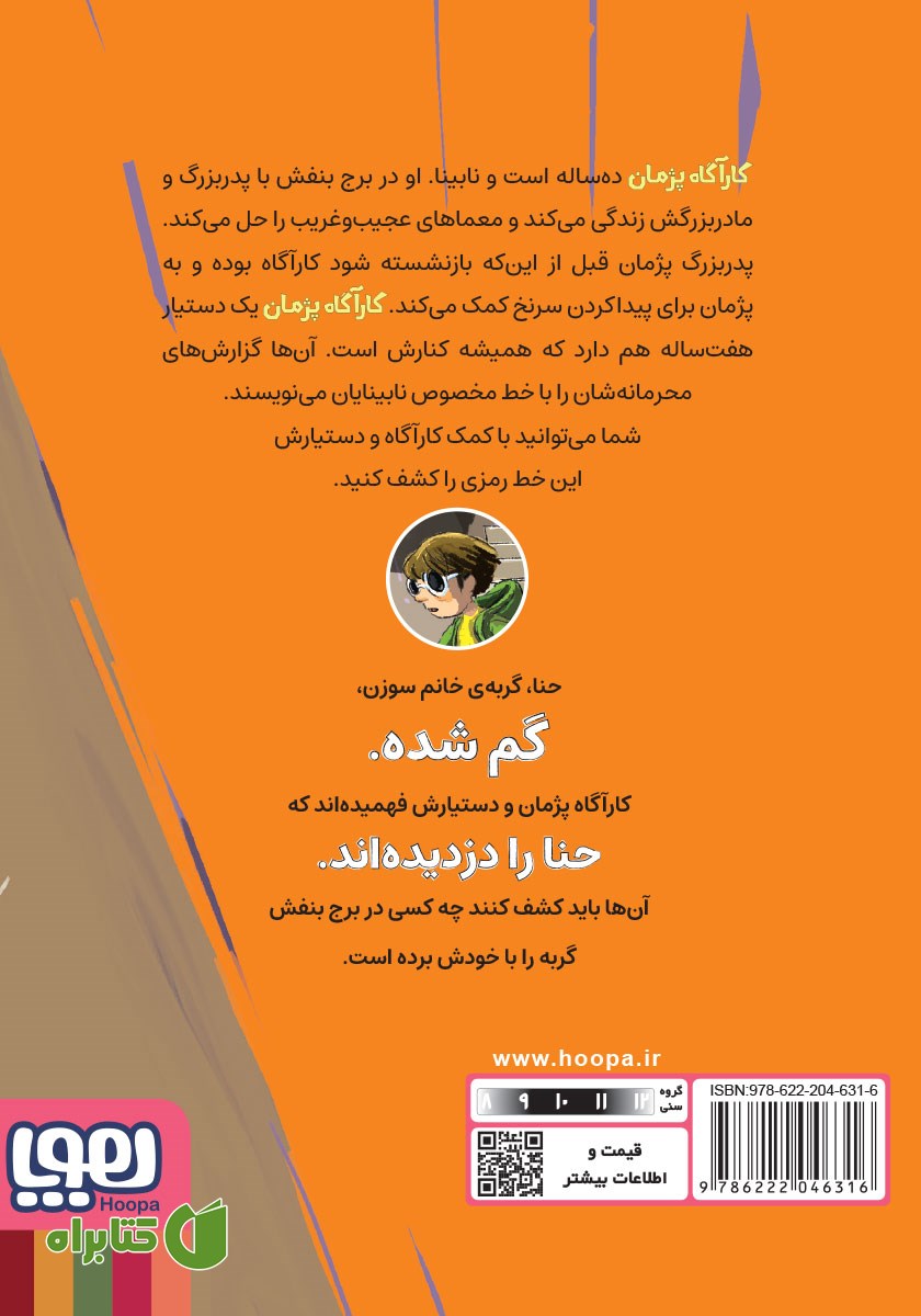 پشت جلد کتاب یک گربه‌ی گمشده