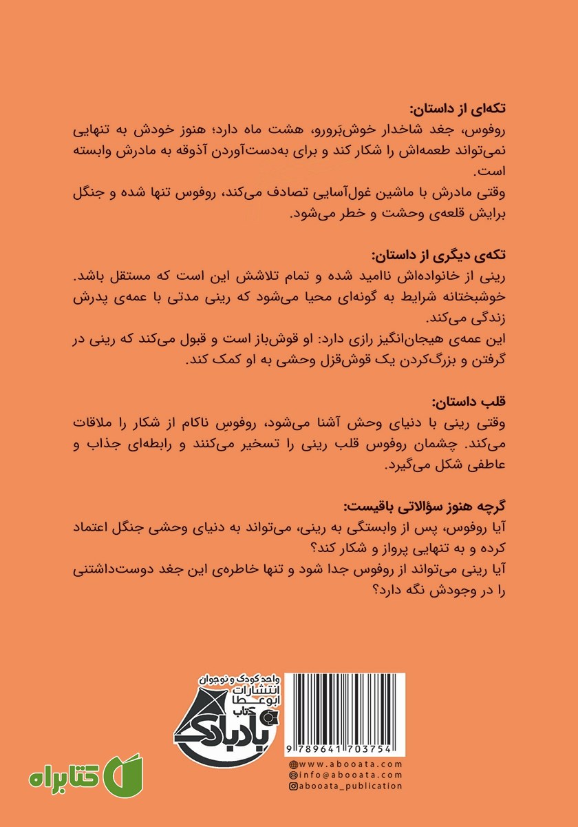 پشت جلد کتاب پرواز با بال عشق