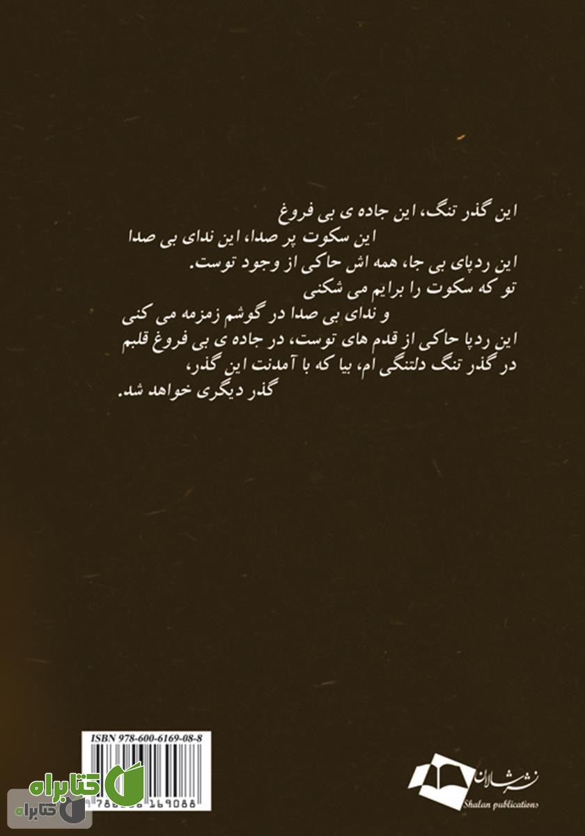 پشت جلد رمان گذر تنگ دلتنگی