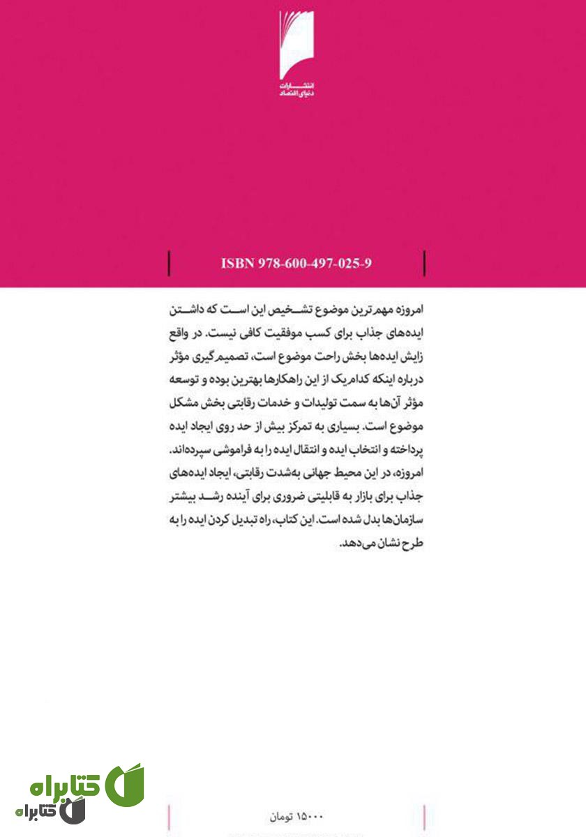 پشت جلد کتاب بردن ایده‌ها به بازار