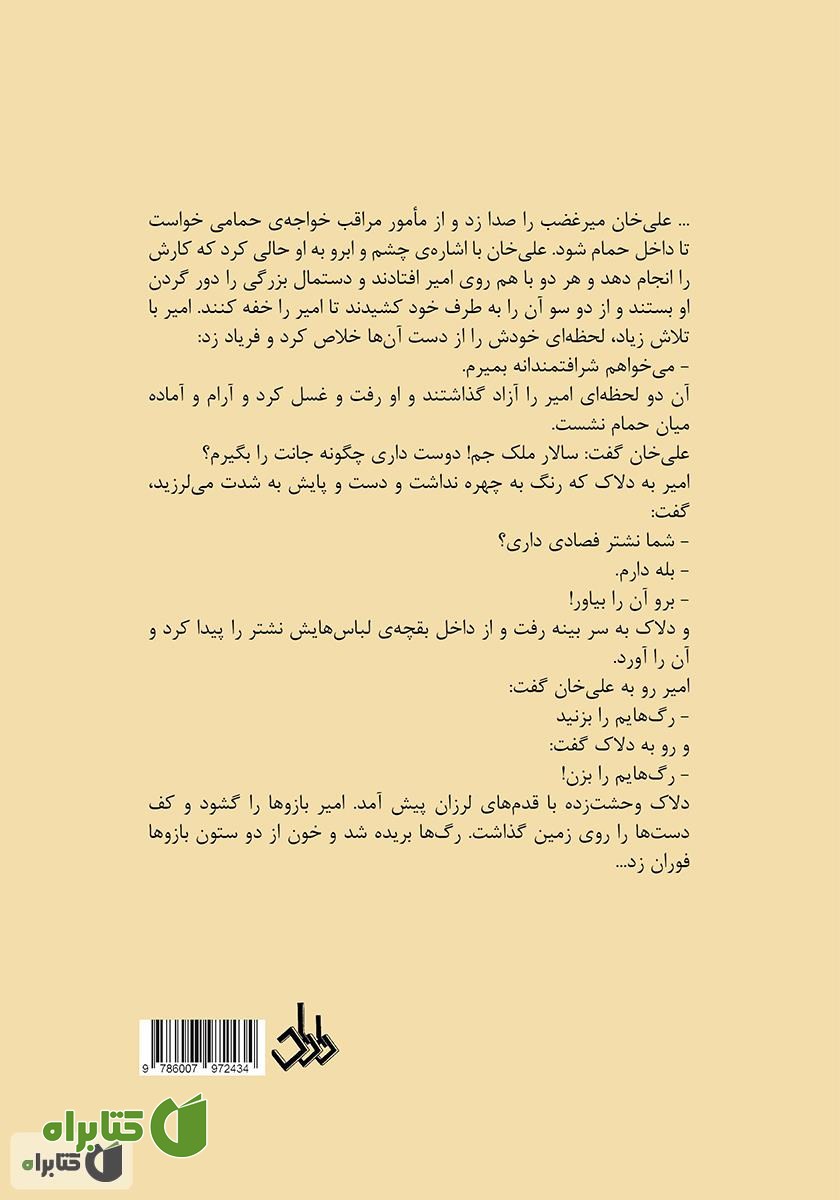 پشت جلد کتاب مردی بر بلندای تاریخ