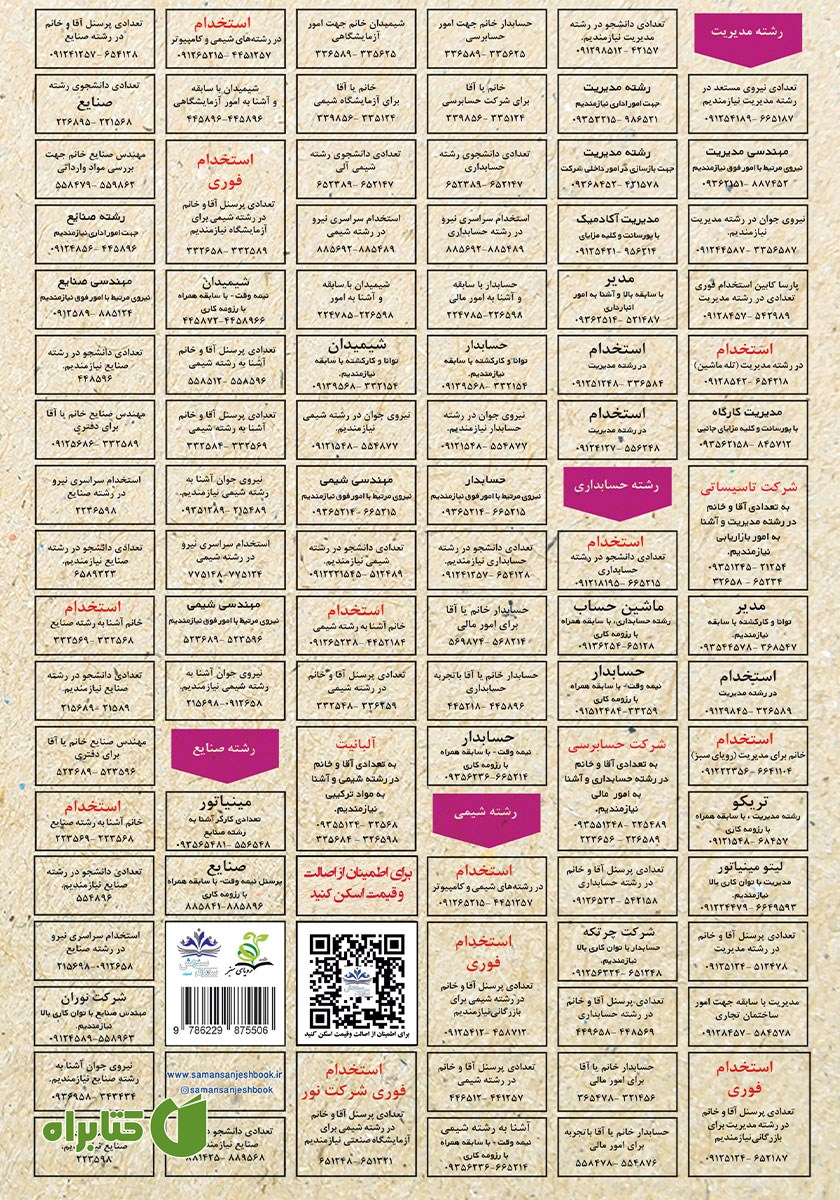 پشت جلد کتاب استخدامی تئوری‌های مدیریت