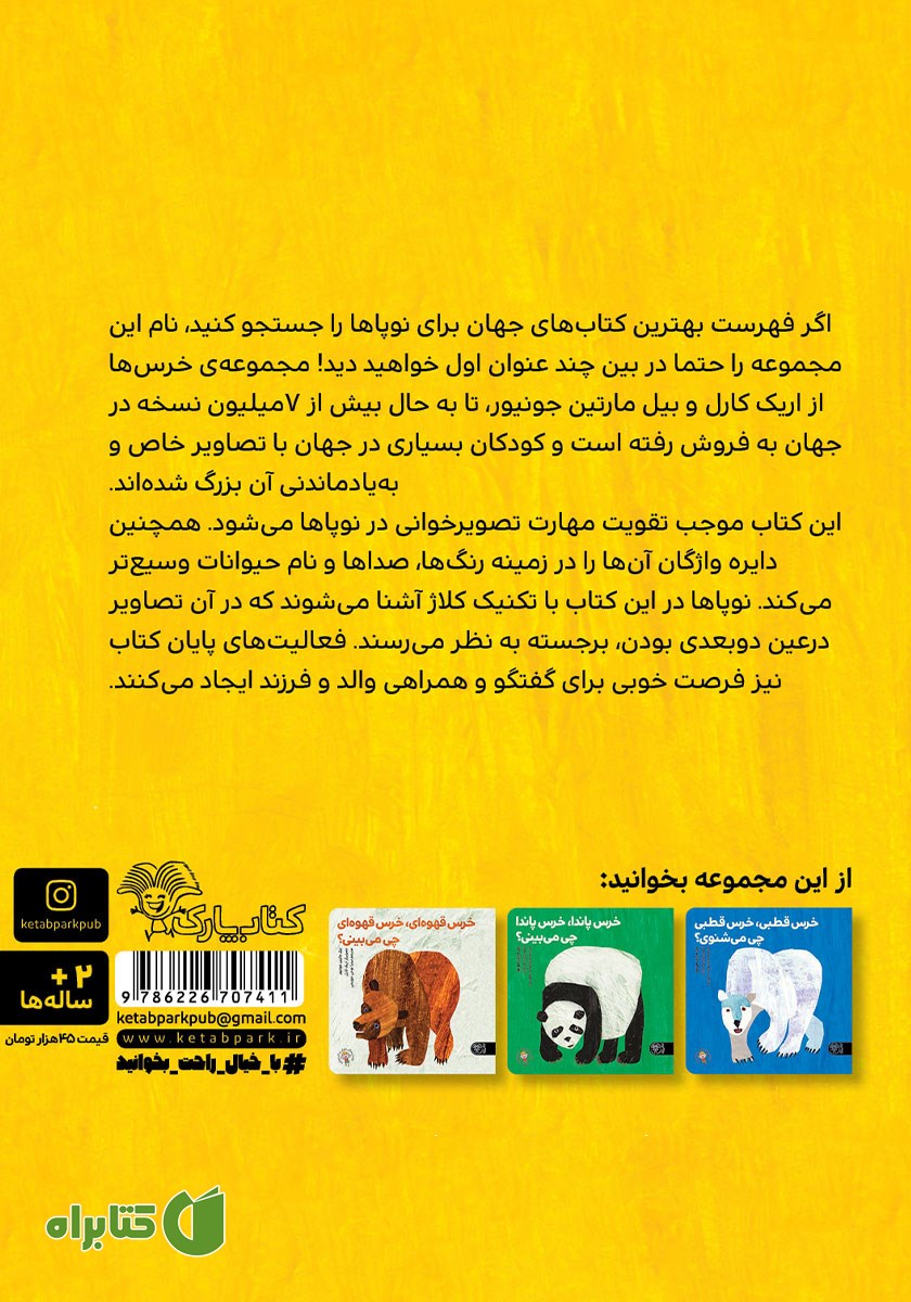 پشت جلد کتاب بچه خرس، بچه خرس، چی می‌بینی؟