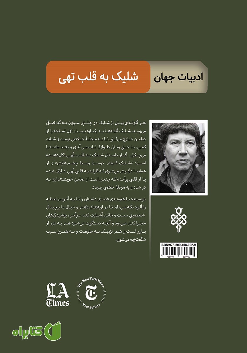 پشت جلد کتاب شلیک به قلب تهی