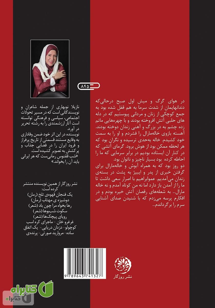 پشت جلد کتاب شب ققنوس