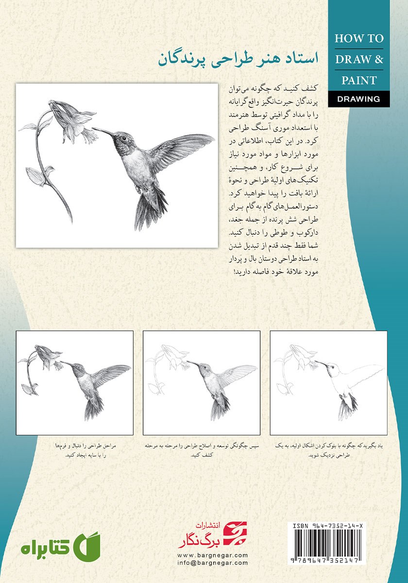 پشت جلد کتاب طراحی پرندگان