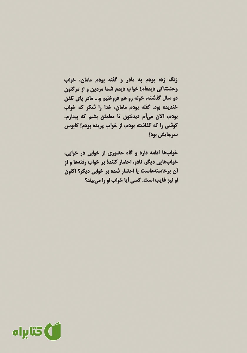 پشت جلد کتاب خواب‌های گمشده