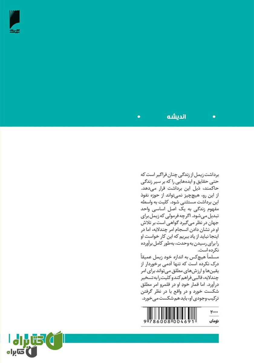 پشت جلد کتاب گئورگ زیمل (گزیده مقالات با مقدمه زیگفرید کراکاور)