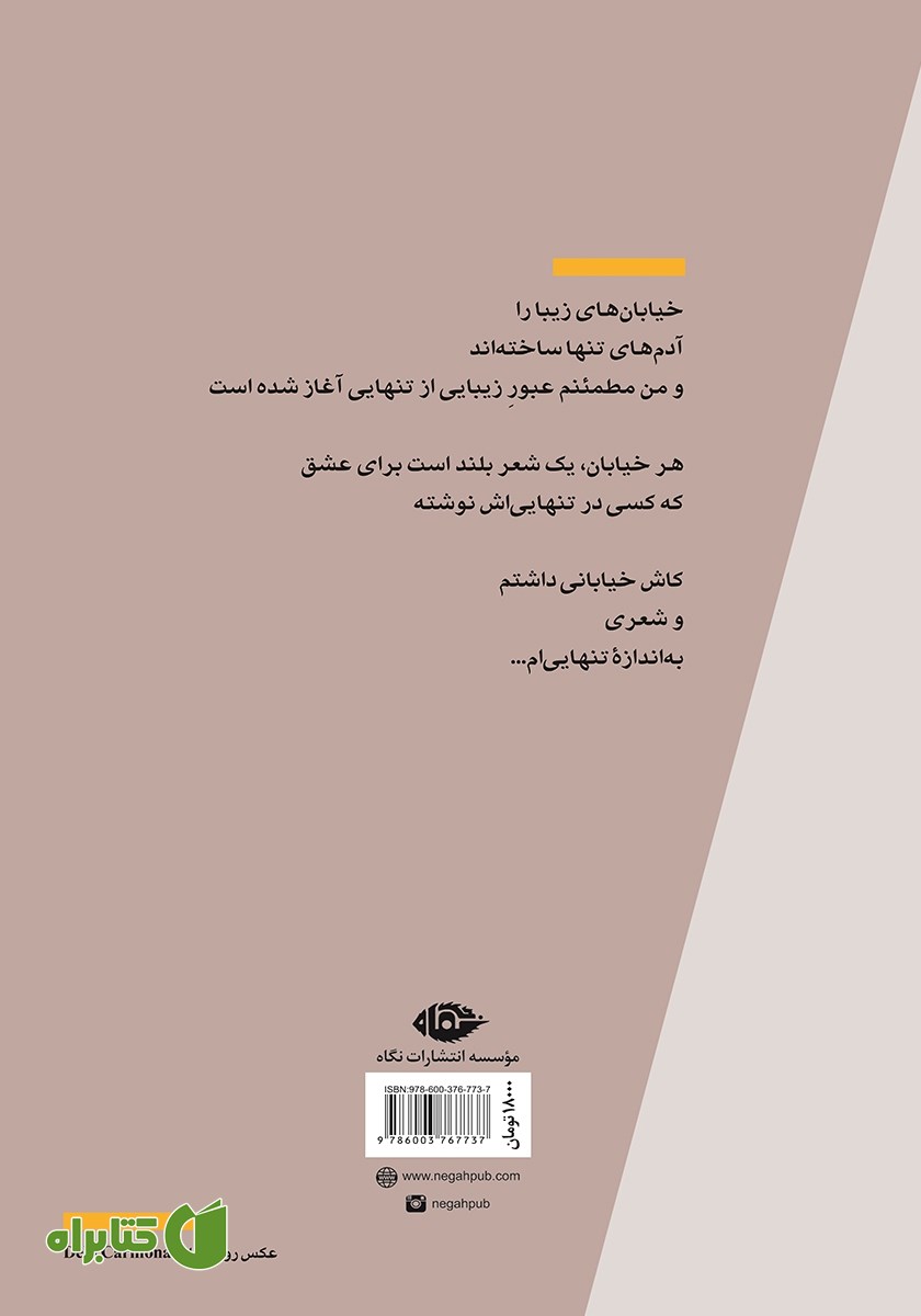 پشت جلد کتاب عبور زیبایی از تنهایی