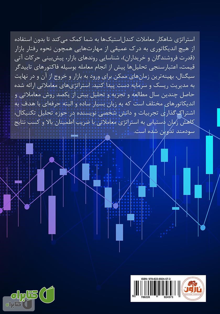 پشت جلد کتاب شاهکار معاملات کندل استیک‌ها