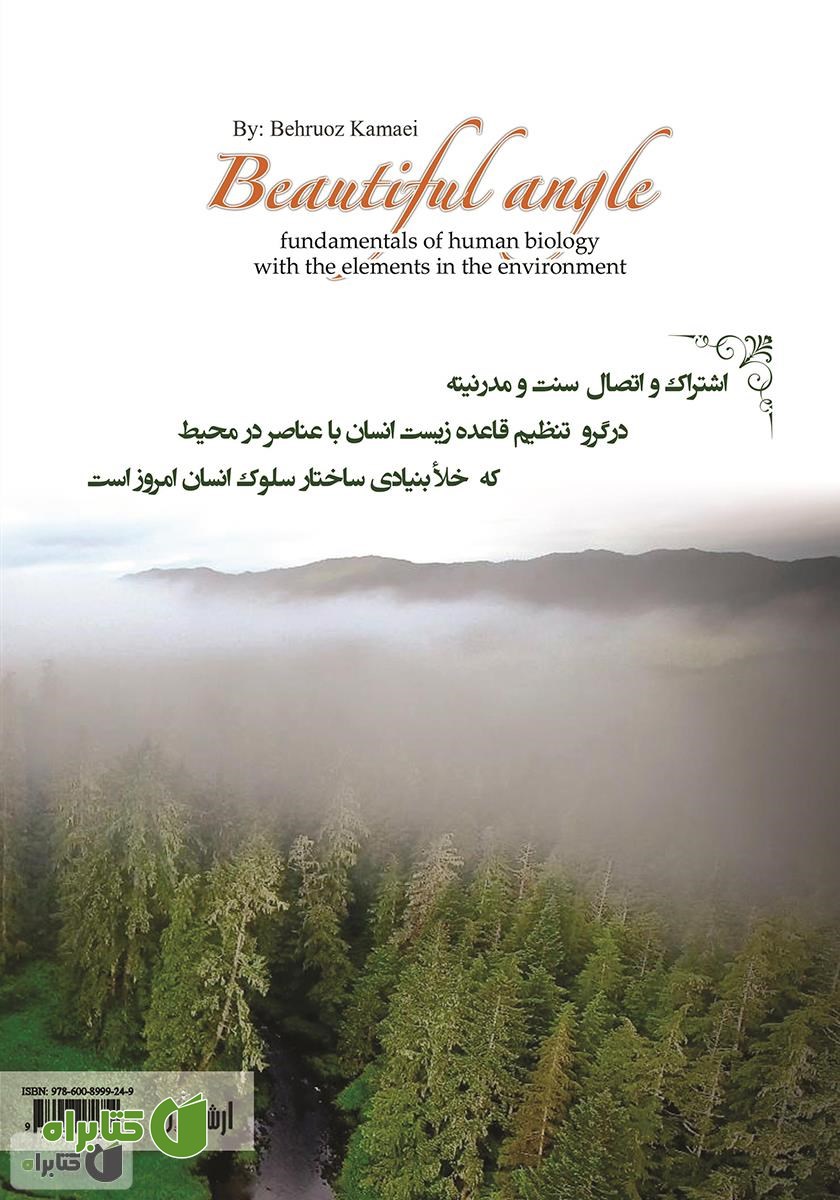 پشت جلد کتاب زاویه زیبا (قاعده زیست انسان با عناصر در محیط)