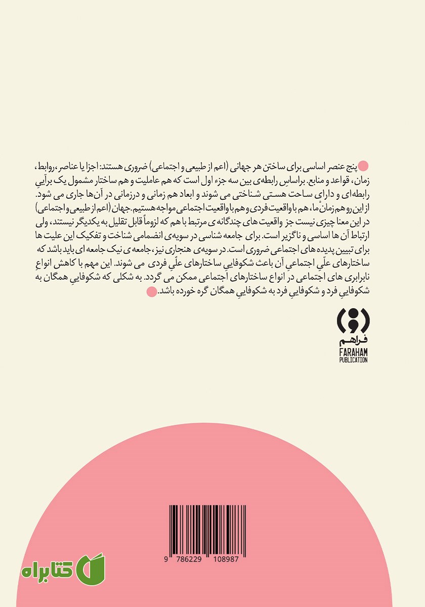 پشت جلد کتاب برآیی واقعیت اجتماعی