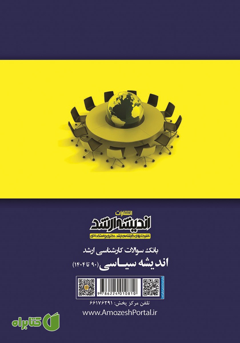 پشت جلد کتاب بانک سوالات کارشناسی ارشد اندیشه سیاسی (90 تا 1404)