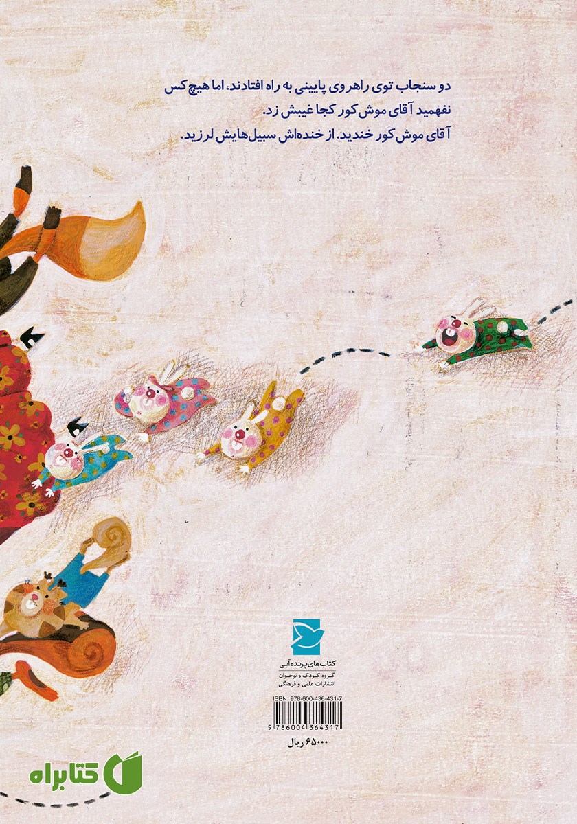 پشت جلد کتاب آقای موش کور خانه نیست