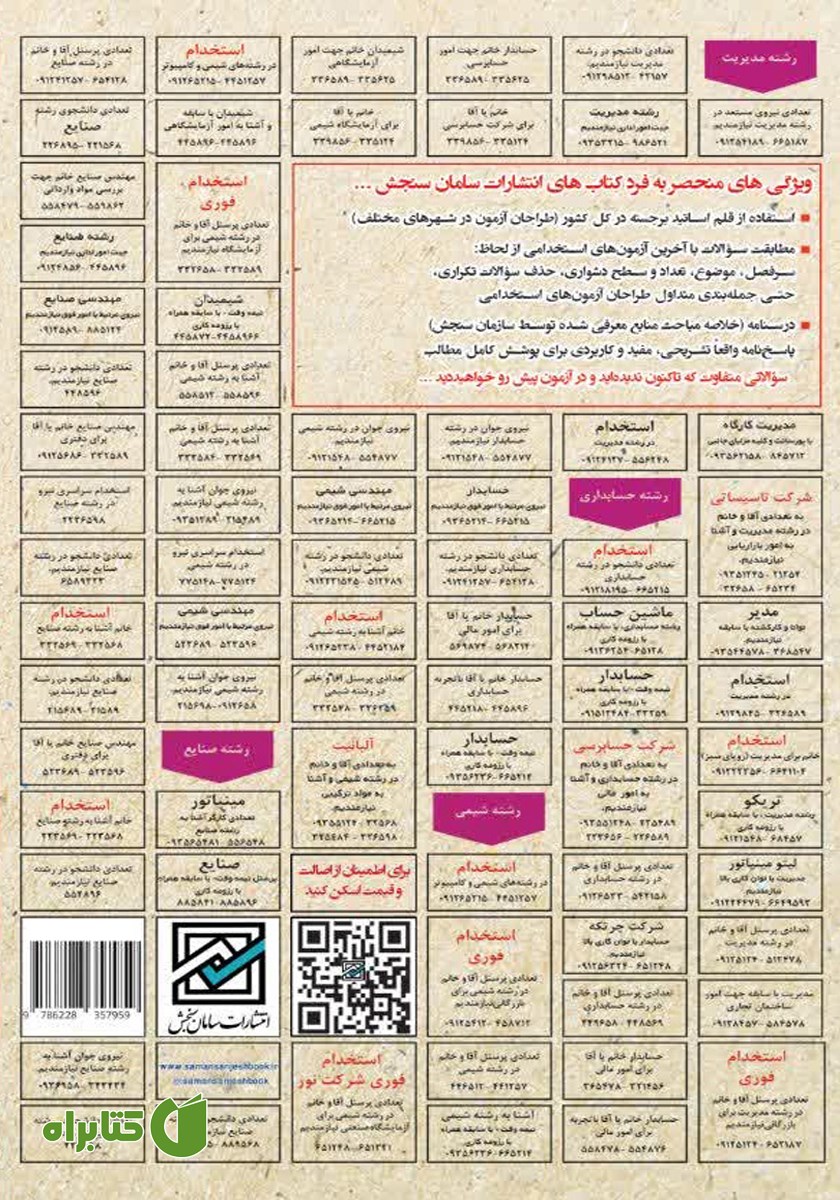 پشت جلد کتاب استخدامی اصول و مبانی مدیریت
