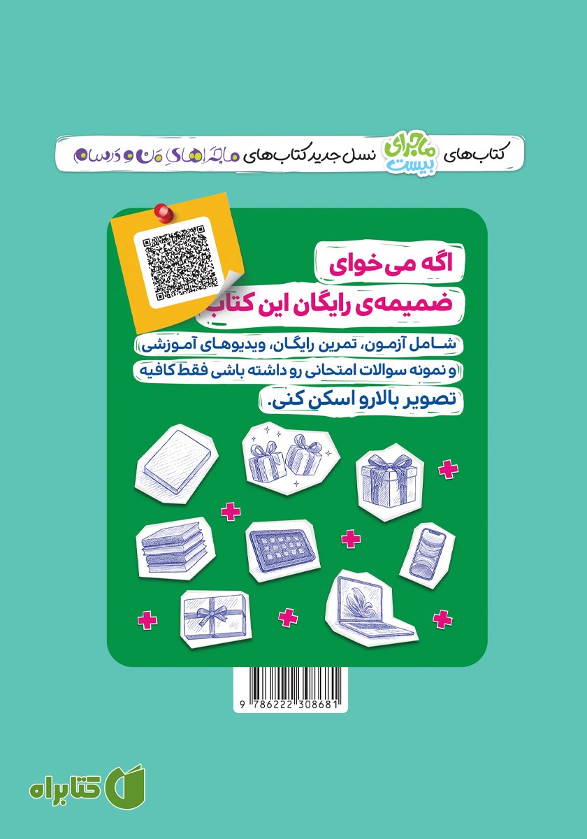 پشت جلد کتاب ماجراهای من و درسام: پیام‌های آسمان - هشتم