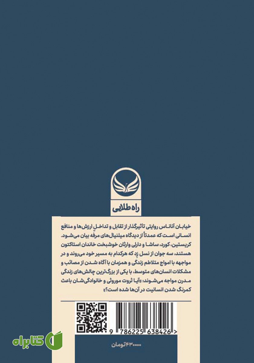 پشت جلد کتاب خیابان آناناس
