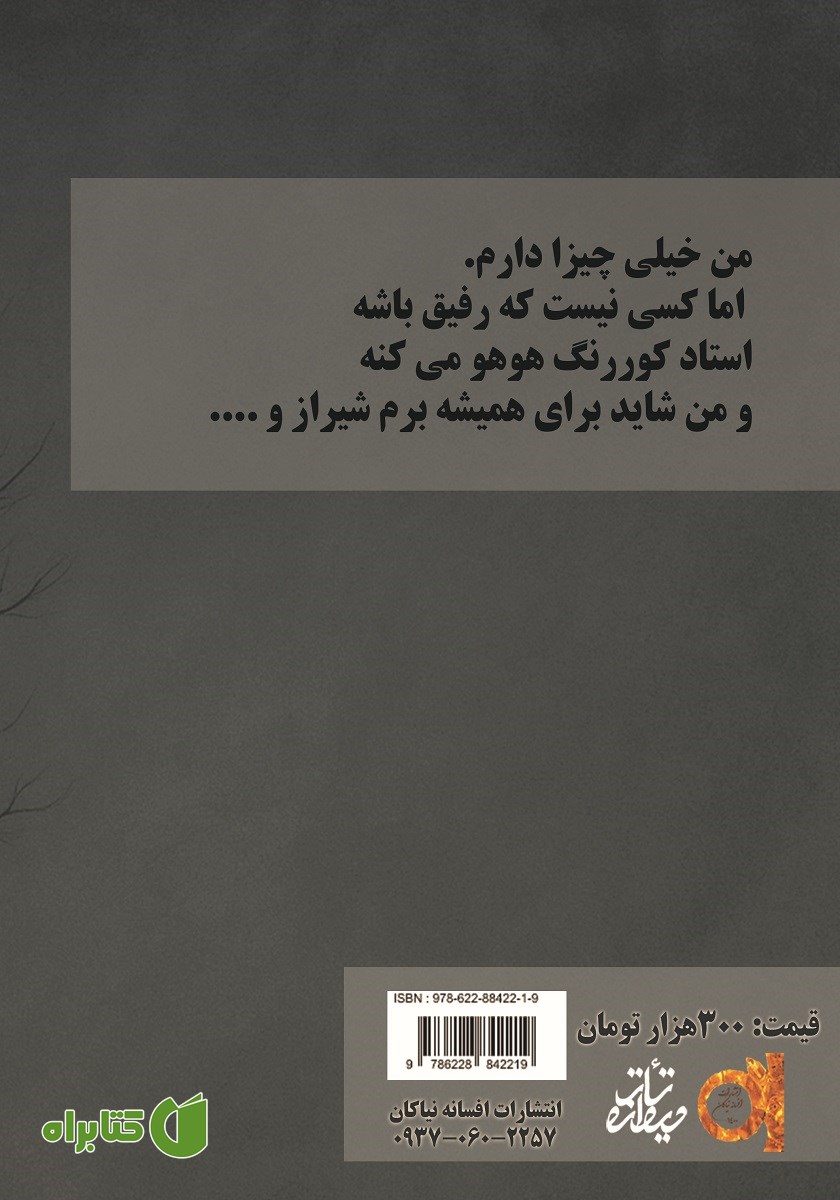 پشت جلد کتاب بوف بوم کور رنگی