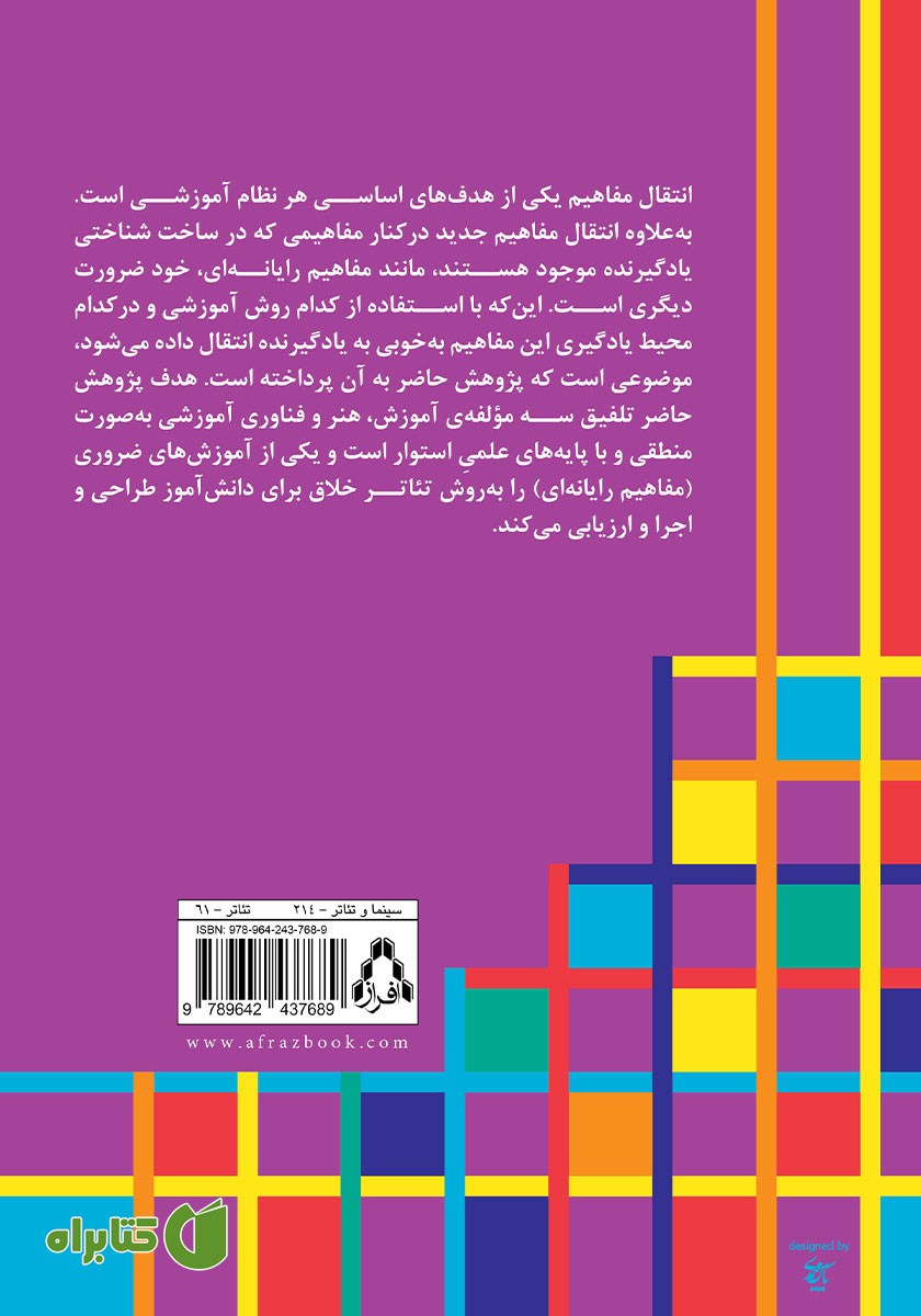 پشت جلد کتاب تئاتر خلاق و نظریه‌های یادگیری