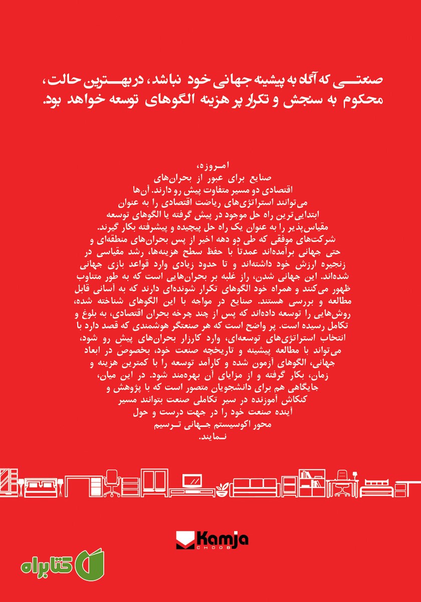 پشت جلد کتاب نگاهی اجمالی و راهبردی به «صنعت جهانی مبلمان» در نیم قرن گذشته