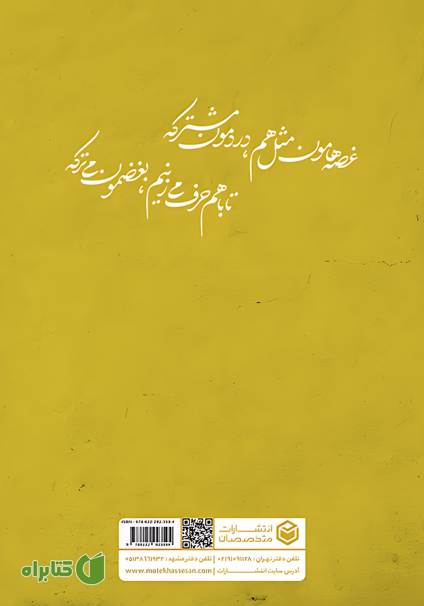 پشت جلد کتاب تا با هم حرف می‌زنیم، بغضمون می‌ترکه