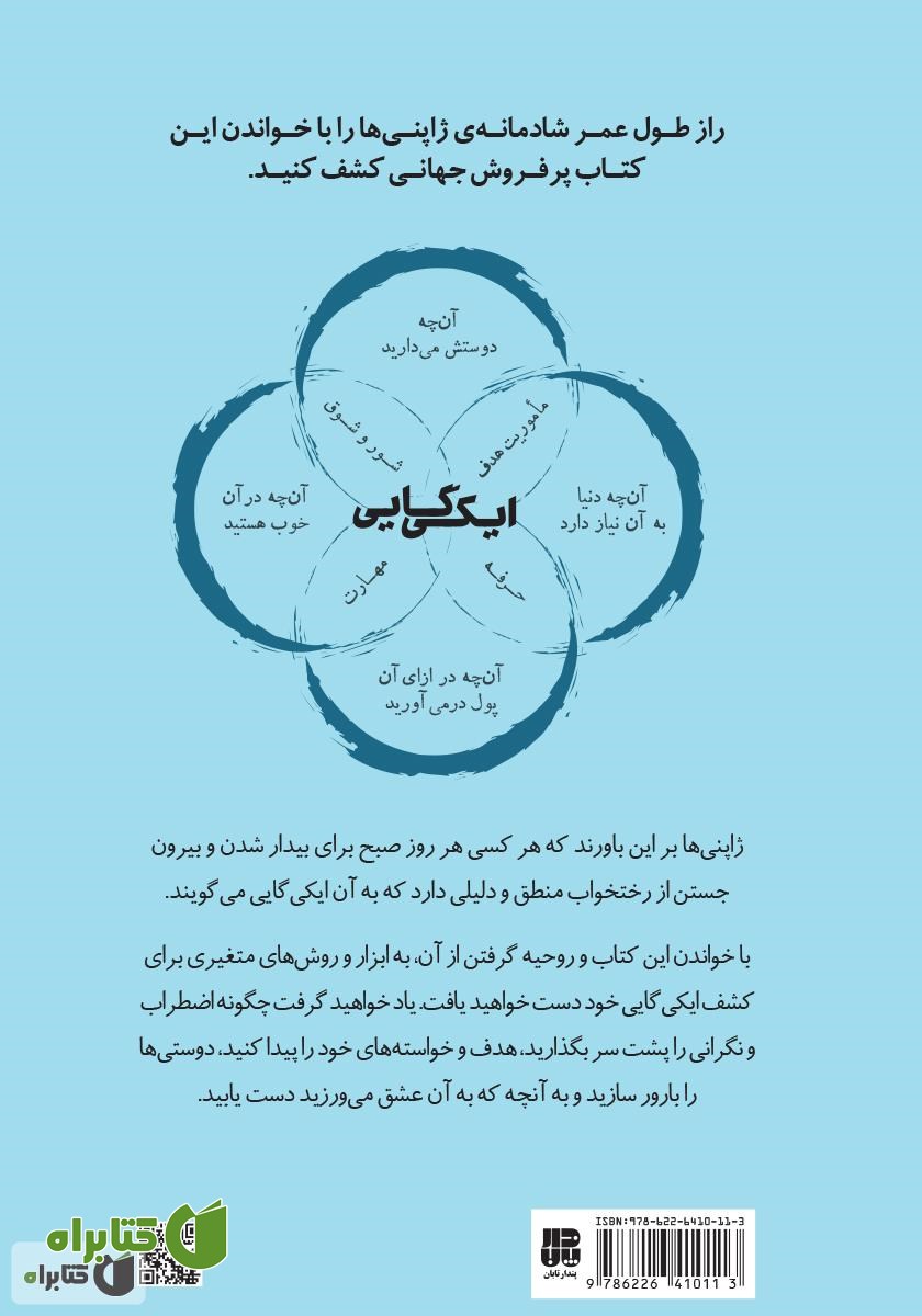پشت جلد کتاب ایکی گایی: رمز و راز ژاپنی‌ها برای زندگی شاد و طولانی