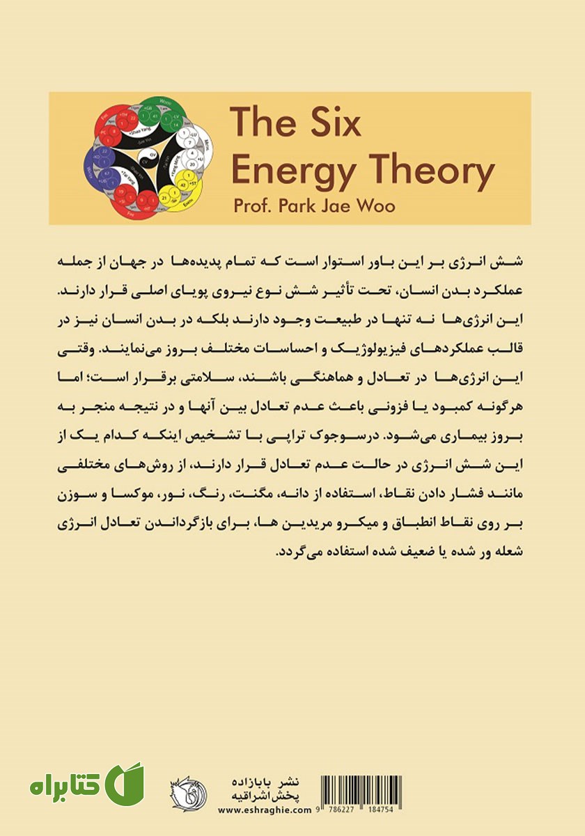 پشت جلد کتاب شش انرژی (6Qi) در طب سوزنی و سوجوک