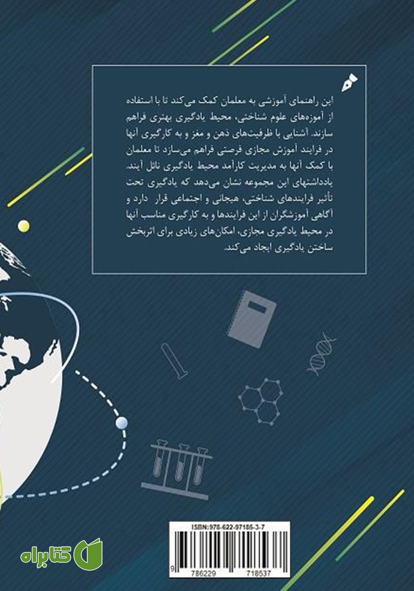 پشت جلد کتاب آموزه‌های شناختی برای آموزش در دنیای مجازی