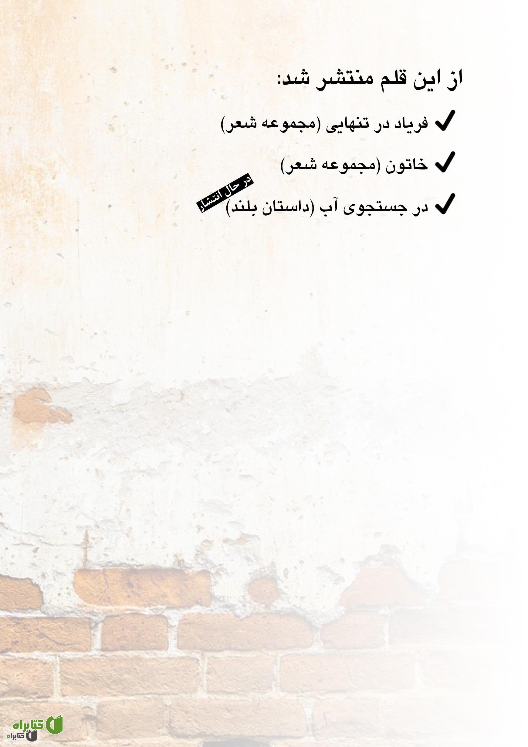 پشت جلد کتاب قاب - مجموعه شعر