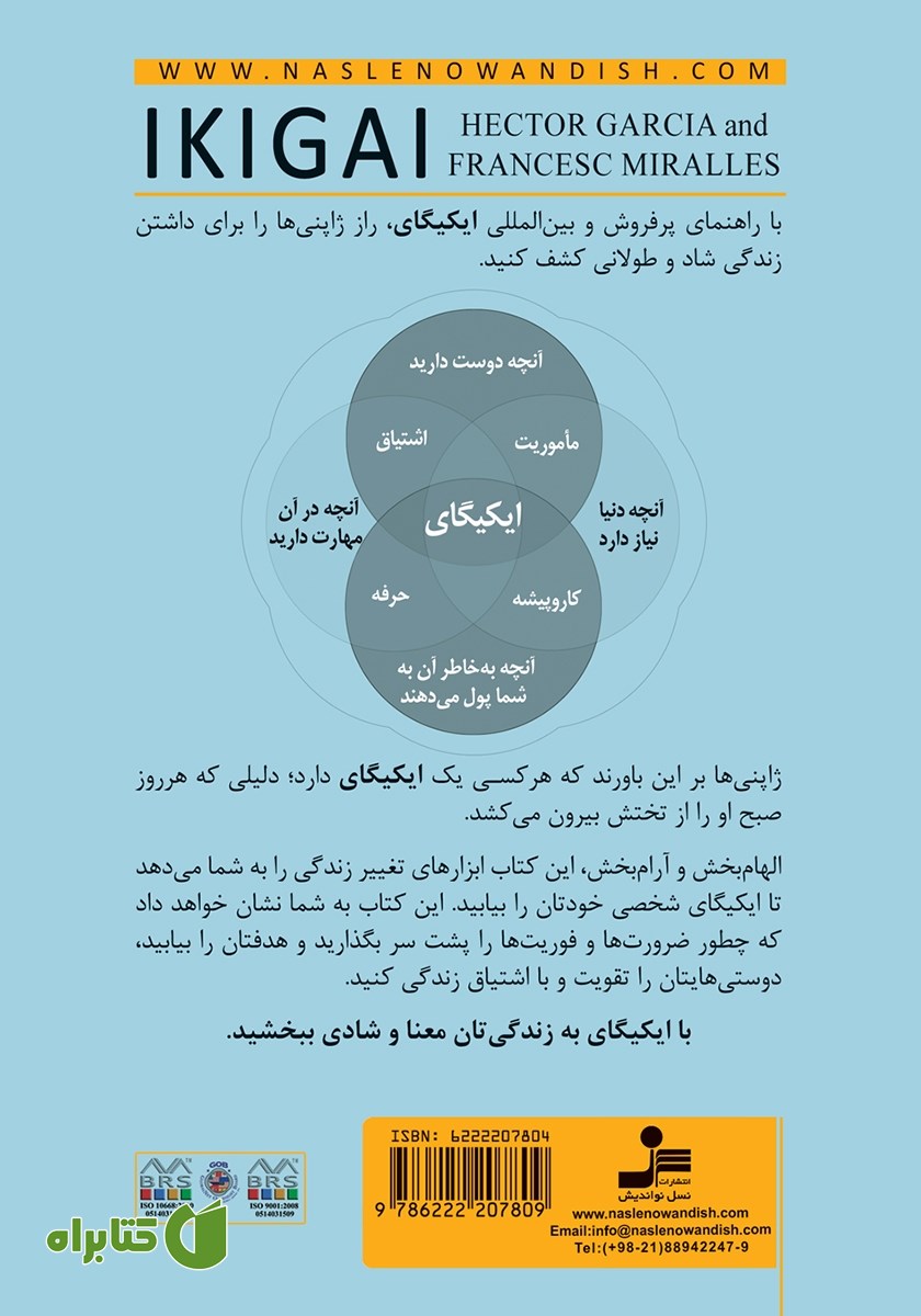 پشت جلد کتاب ایکیگای: اسرار ژاپنی‌ها برای یک زندگی طولانی و شاد